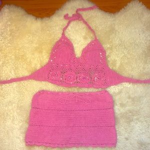 A two piece summer beach set